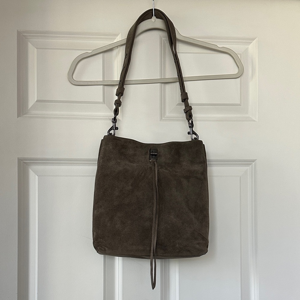 Rebecca Minkoff Darren Shoulder Bag in Porcini Suede - Picture 4 of 9